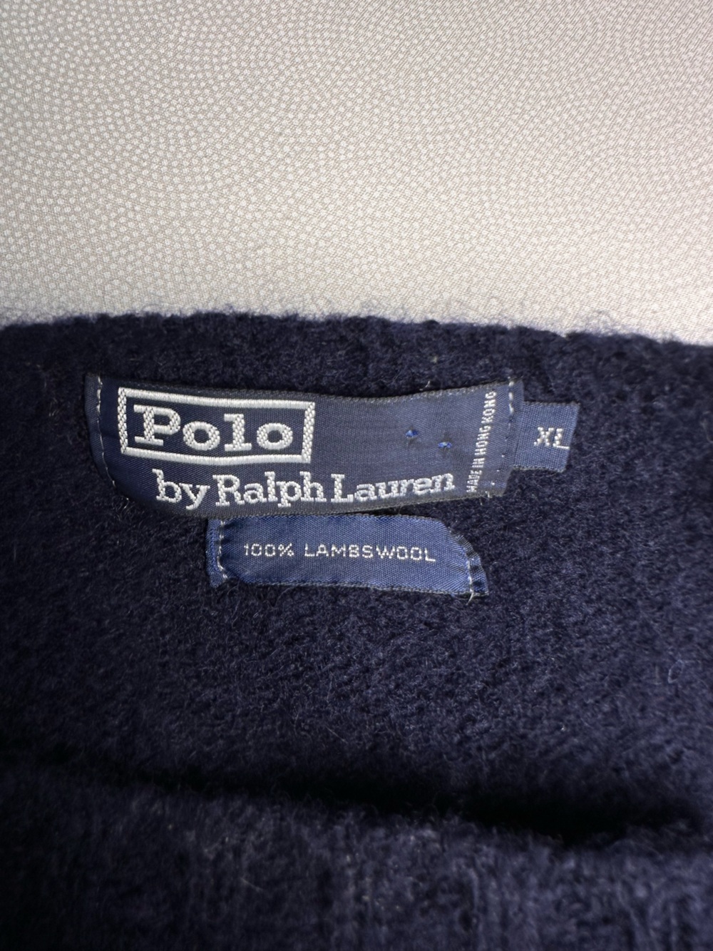 Vintage Polo Ralph Lauren Mens XL 100% Lambswool Navy Crewneck Sweater - Picture 4 of 6